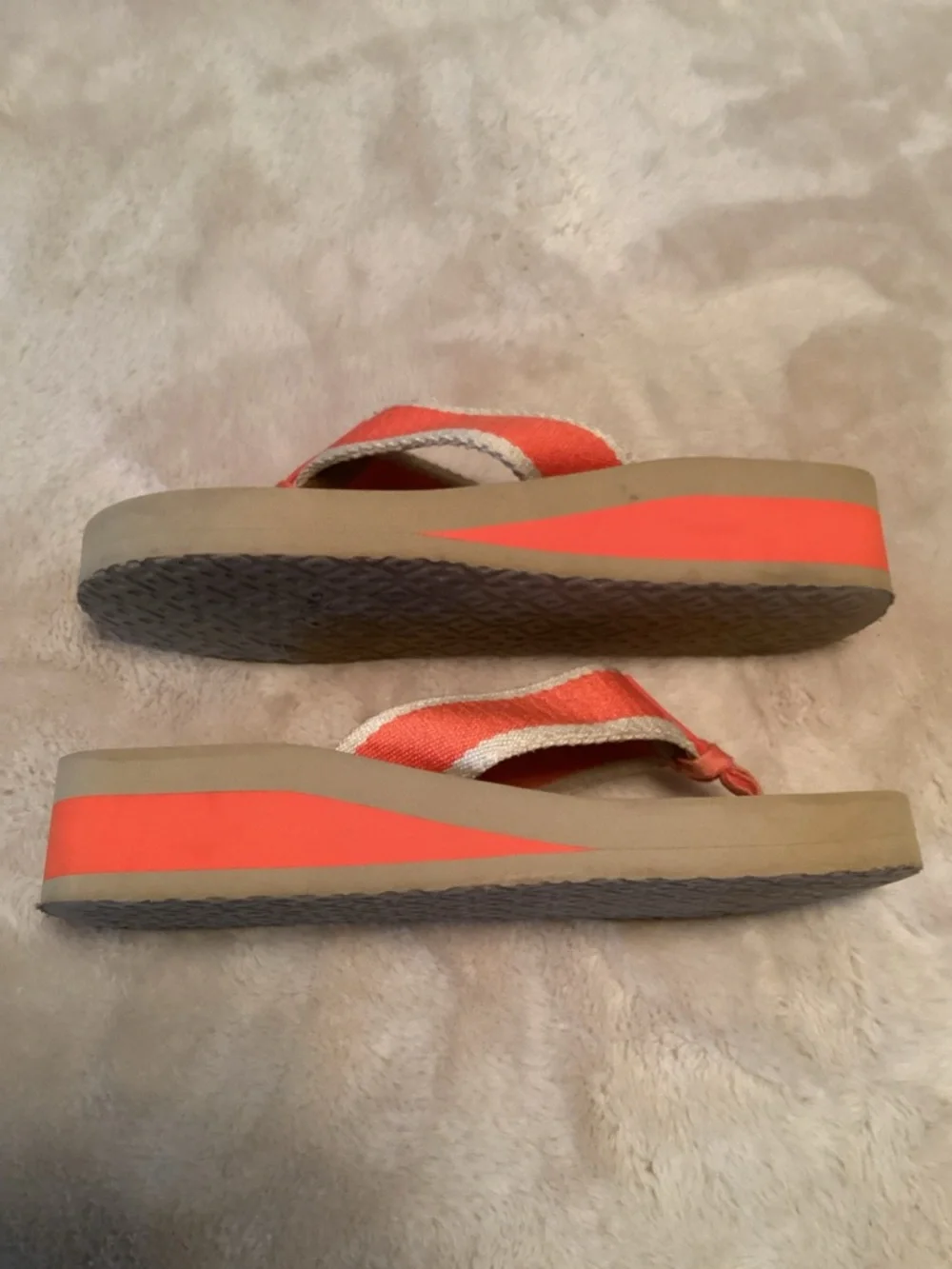Tory Burch Wilhelm Orange Wedge Flipflop in Orange Canvas - 6